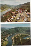 2 Ansichtskarten: Hirschhorn Am Neckar ; Schloß-Hotel Auf Der Burg & Luftbild - Odenwald