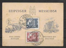 DDR 1954  FDC  Mi 433 - 434  Leipziger Herbstmesse - 1er Día – FDC (hojas)