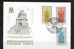 DDR 1963  FDC  Mi 963 - 965  Leipziger Frühjahrsmesse - 1e Jour – FDC (feuillets)