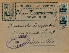 Lettre Illustrée Gembloux Deutsches Reich Pour Bruxelles - OC1/25 Gouvernement Général