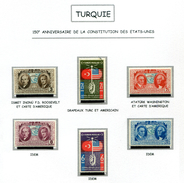 Turquie ** N° 906 à 911 - 150 E. An. De La Constitution Des Etats-Unis + Value 80% - Unused Stamps