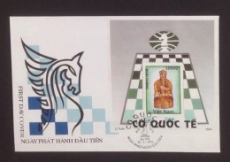 FDC Vietnam Viet Nam Cover 1994 With Perf Souvenir Sheet Of Chess / Horse / King (Ms677B) - Vietnam