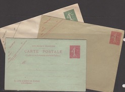 FRANCE -ENTIERS POSTAUX SUR SEMEUSE LIGNEE 10c & 15c - Lots Et Collections : Entiers Et PAP