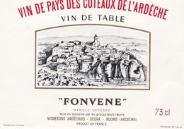 Etiquette Vin Wine Label - Fonvene - Vin De Pays D'Oc