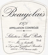 Etiquette Vin Wine Label - Beaujolais - 1978 - Vin De Pays D'Oc