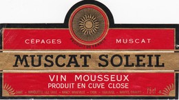 Etiquette Vin Wine Label - Muscat Soleil - Vin De Pays D'Oc