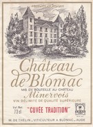 Etiquette Vin Wine Label - Chateau De Blomac - Vin De Pays D'Oc