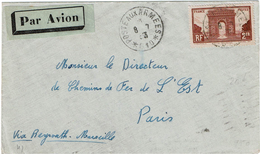 CTN40/1 - LEVANT POSTE AUX ARMEES 610  8/7/1933 TRANSIT PAR BEYROUTH PA 600 9/7/1933 - Storia Postale