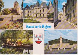 79 MAUZE SUR LE MIGNON - MULTIVUES AVEC BLASON - EGLISE / CHATEAU / TRANSPORT BETAIL - Mauze Sur Le Mignon