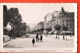 EAD-25 Oviedo  Paeso De José Antonio Y Calle De Uria. ANIME. Used In 1956 - Asturias (Oviedo)