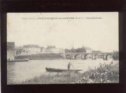 49 Chateauneuf Sur Sarthe  Vue Générale édit. Vernez , Péniche à Voile - Chateauneuf Sur Sarthe