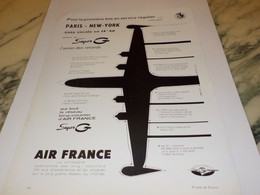 ANCIENNE PUBLICITE AIR FRANCE  AVEC SUPER G 1955 - Advertenties