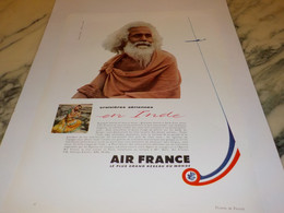 ANCIENNE PUBLICITE CROISIERES AERIENNES EN  INDE AIR FRANCE   1957 - Advertenties