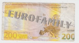 European Union - Token Banknote Fancy Banknote For Games - 112/59 Mm - 200 Euro