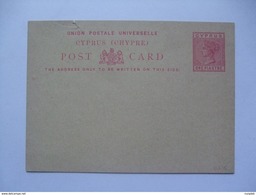 CYPRUS QUEEN VICTORIA 1881 POSTAL STATIONARY CARD - Zypern (...-1960)