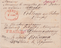 Russia-Germany Postal History . Orel To Koblenz Via Moscow . Franco Transit Postmark - ...-1857 Prefilatelia
