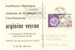 CPA Publicitaire - PLEUMEUR BODOU - Public Arginine Veyron Asthénies De Printemps Insuffisance Hépatique - Timbre Monaco - Lettres & Documents