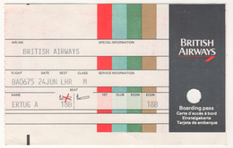 BRITISH AIRWAYS  BOARDING PASS - Biglietti