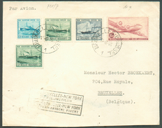 Affranchissement DOUGLAS - OSTENDE DOUVRES Obl. Sc BRUXELLES 1 Sur Lettre Par Avion Du 13-6-1946 Vers Bruxelles+ Griffe - Altri & Non Classificati