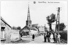 Delcampe - Grand-Reng Rue Emile Vandervelde.  (Reproduction De 18 X 12 Cm) - Erquelinnes