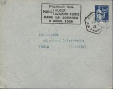 Poste Aérienne 1er Vol Paris Alger Et Paris Ajaccio Tunis Dans La Journée 1935 Pour Air France Tunis Tunisie YT 288 - 1960-.... Brieven & Documenten