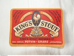 Ancienne étiquette à Bière KING'S STOUT  Brasserie POTVIN-GRARD Jemappes . - Other