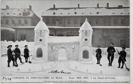 CPA Suisse Helvétia La Chaux De Fonds Concours De Construction De Neige 1907 Circulé Cachet Voir Scan Du Dos - La Chaux-de-Fonds