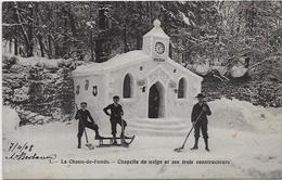 CPA Suisse Helvétia La Chaux De Fonds Concours De Construction De Neige 1907 Circulé Cachet Voir Scan Du Dos - La Chaux-de-Fonds