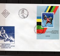 Bulgaria 1984, Winter Olympic Games In Sarajevo, Hokey, BF In FDC - Covers & Documents