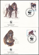 1991 WWF: Mandrill Sor Mi 1731-1734 4 Db FDC-n - Autres & Non Classés