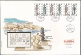 1983 Sakkfigurák Hatoscsík Mi 82-83 FDC-n - Otros & Sin Clasificación