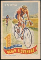 1954 Kerékpárverseny A5-ös Plakát, Hátoldalán 7 Db Klf Bélyeg... - Altri & Non Classificati