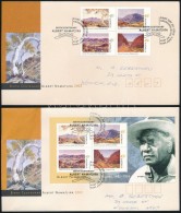 2002 Albert Namatrija Születésnapja Négyestömb Sor Mi 2142-2145 + Blokk Mi 45 2 Db FDC-n - Altri & Non Classificati