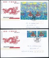 2001 Sárkányhajó Verseny Sor Mi 2059-2060 + Blokk Mi 41 2 Db FDC-n - Andere & Zonder Classificatie