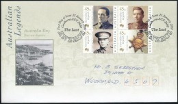 2000 Ausztrál Legendák Négyestömb Mi 1894-1897 FDC-n - Autres & Non Classés