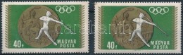 (*) 1969 Olimpiai érmesek 40f Színeltolódással (betapadás) - Altri & Non Classificati