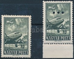 ** 1957 Légiposta 20Ft + Ugyanaz Hármas Lyukasztással - Other & Unclassified