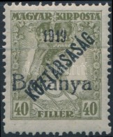 * Baranya I. 1919 Zita/Köztársaság 40f Fekete Felülnyomással és Antikva... - Other & Unclassified