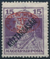 (*) Debrecen I. 1919 Károly/Köztársaság 15f Piros Felülnyomással, Garancia... - Otros & Sin Clasificación