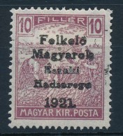 * Nyugat-Magyarország V. 1921 Arató 10f Hármaslyukasztással, Garancia... - Otros & Sin Clasificación