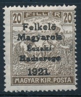 * Nyugat-Magyarország V. 1921 Arató 20f Hármaslyukasztással, Garancia... - Otros & Sin Clasificación