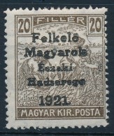 * Nyugat-Magyarország V. 1921 Arató 20f Hármaslyukasztással, Garancia... - Altri & Non Classificati