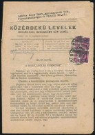 1932 KözérdekÅ± Levelek KisegítÅ‘ 2 X 6f Bélyeggel Nyomtatványként Feladva... - Otros & Sin Clasificación
