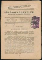 1932 KözérdekÅ± Levelek KisegítÅ‘ 2 X 6f Bélyeggel Nyomtatványként Feladva... - Other & Unclassified