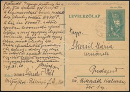 1939 Díjjegyes LevelezÅ‘lap 'KEREPES-BUDAPEST KÖZVETÍTÅMENET' Mozgóposta... - Altri & Non Classificati