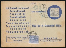 1940 Üzleti VálaszlevelezÅ‘lap Husztról KétnyelvÅ± Bélyegzéssel,... - Altri & Non Classificati