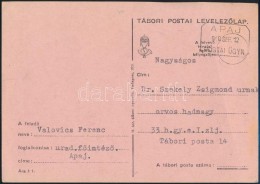 1940 Tábori Posta LevelezÅ‘lap APAJ Postaügynökségi Bélyegzéssel - Otros & Sin Clasificación