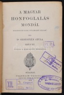 Dr. Sebestyén Gyula: A Magyar Honfoglalás Mondái I. Bp., 1904, Franklin, XX+563 P.... - Sin Clasificación