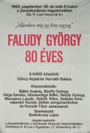 1990 Faludy György 80 éves, ünnepség A Zeneakadémián, Plakát, 83x58 Cm - Altri & Non Classificati