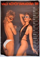 1984 Váci Kötöttárugyár Reklám Plakát, Naptárral, 97x67 Cm - Altri & Non Classificati